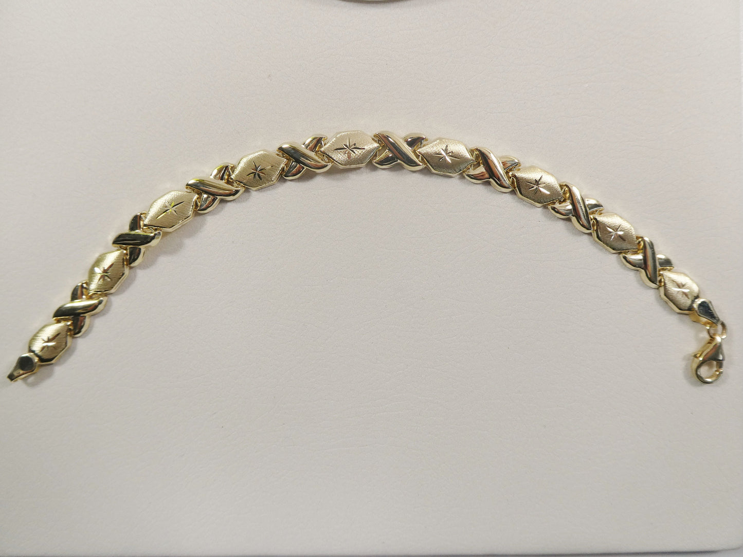 real 10k solid yellow gold xoxo hugs and kisses 7 inch and 8 inch stampato bracelet