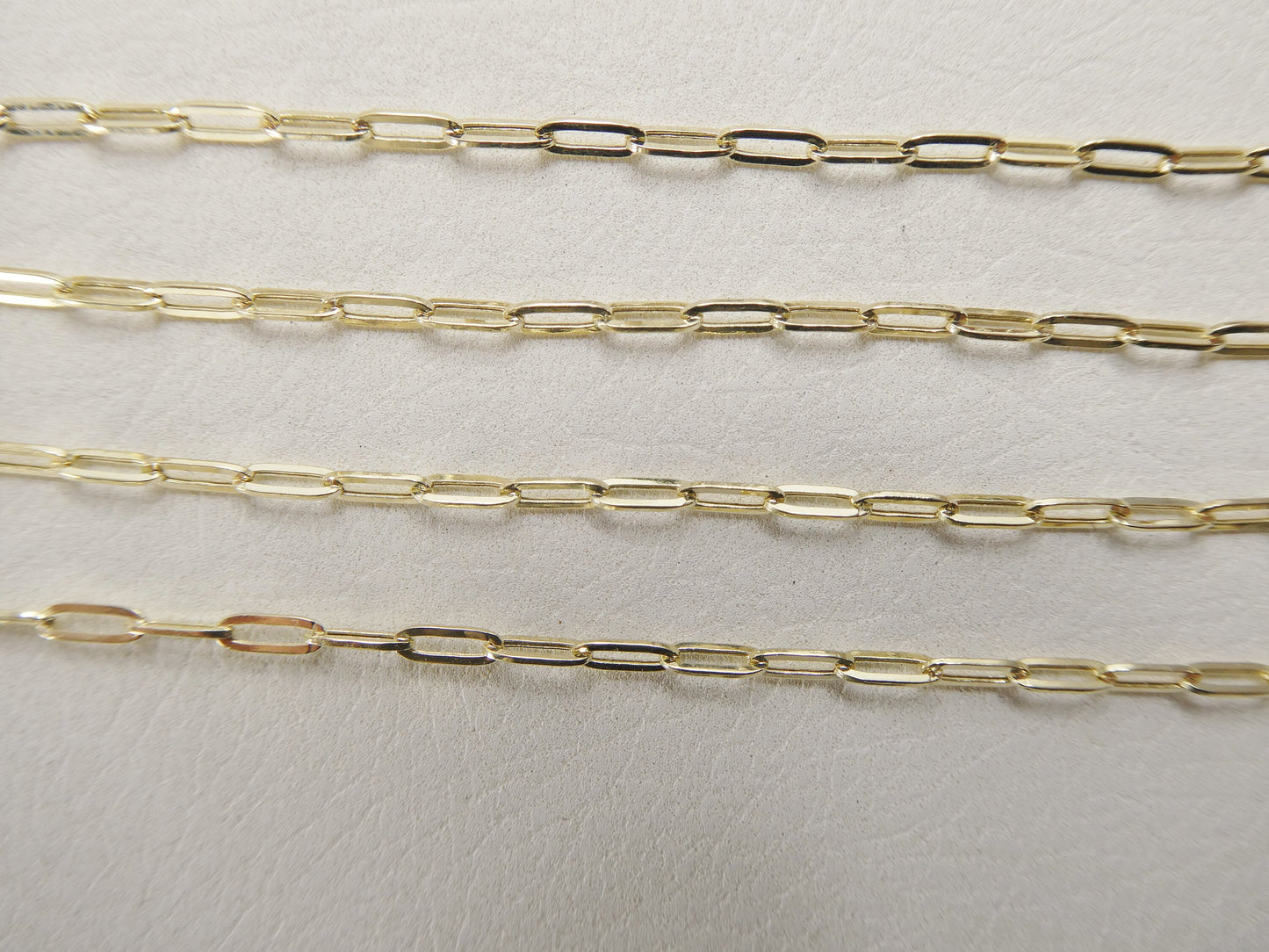 14k real solid yellow gold tiny small 2mm paperclip chain necklace