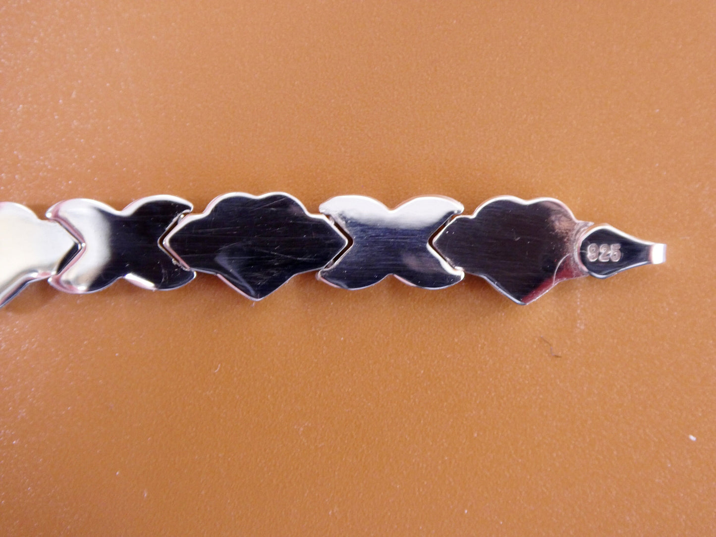 8 inch xoxo heart stampato bracelet 14k white gold color finish over real 925 sterling silver