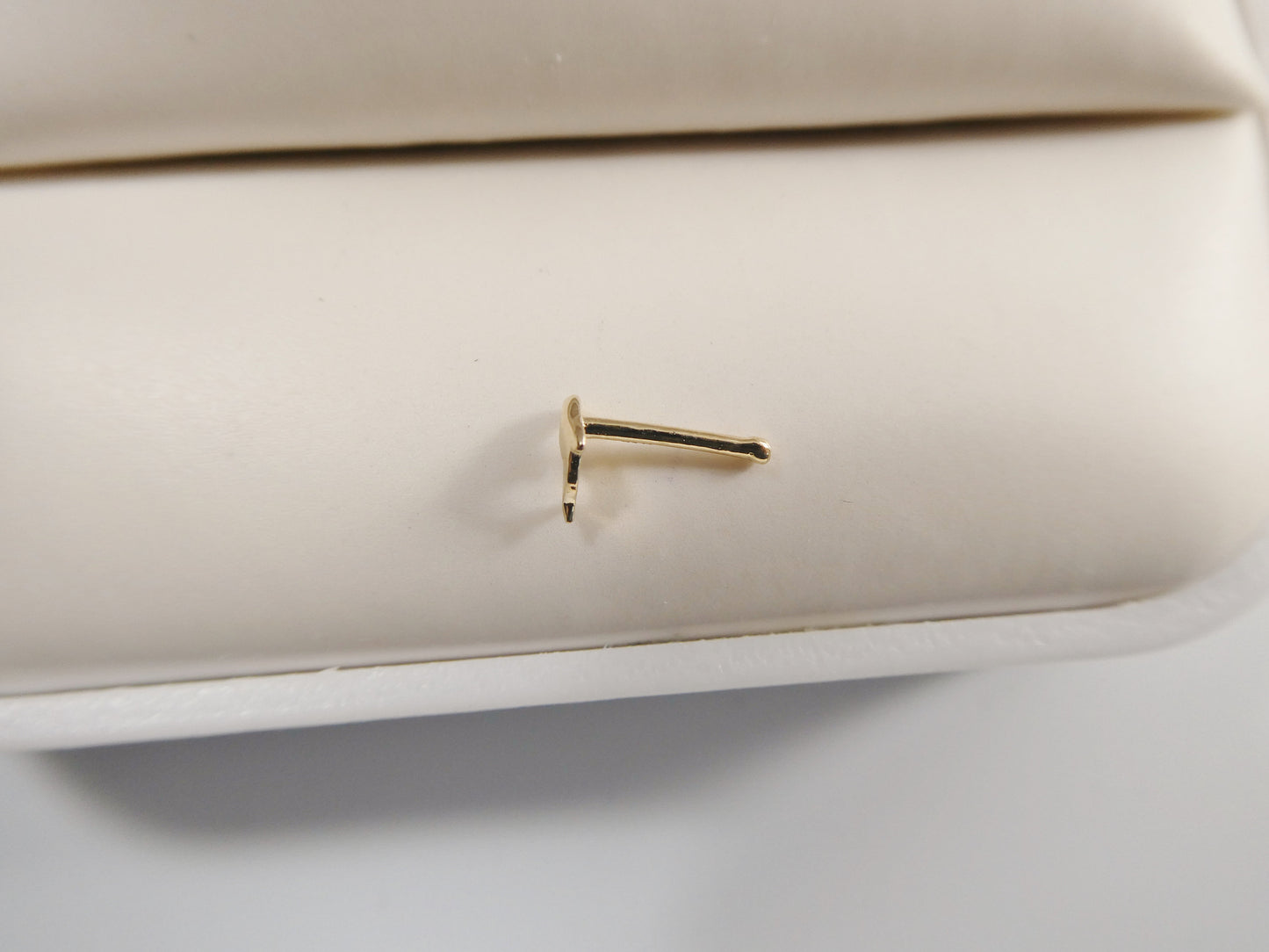 14k real solid yellow gold dolphin nose stud ring