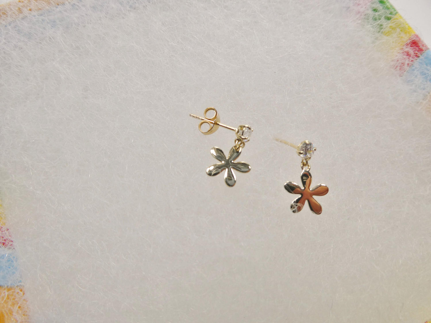 real 10k solid yellow gold design push post earrings