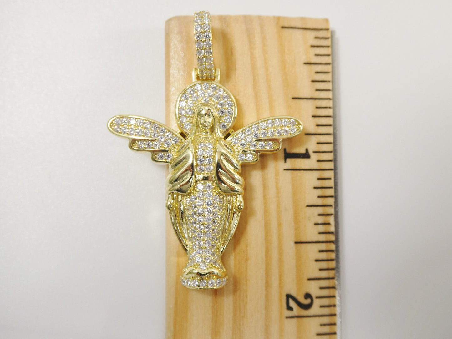 real 925 sterling silver large angel guardian medallion pendent