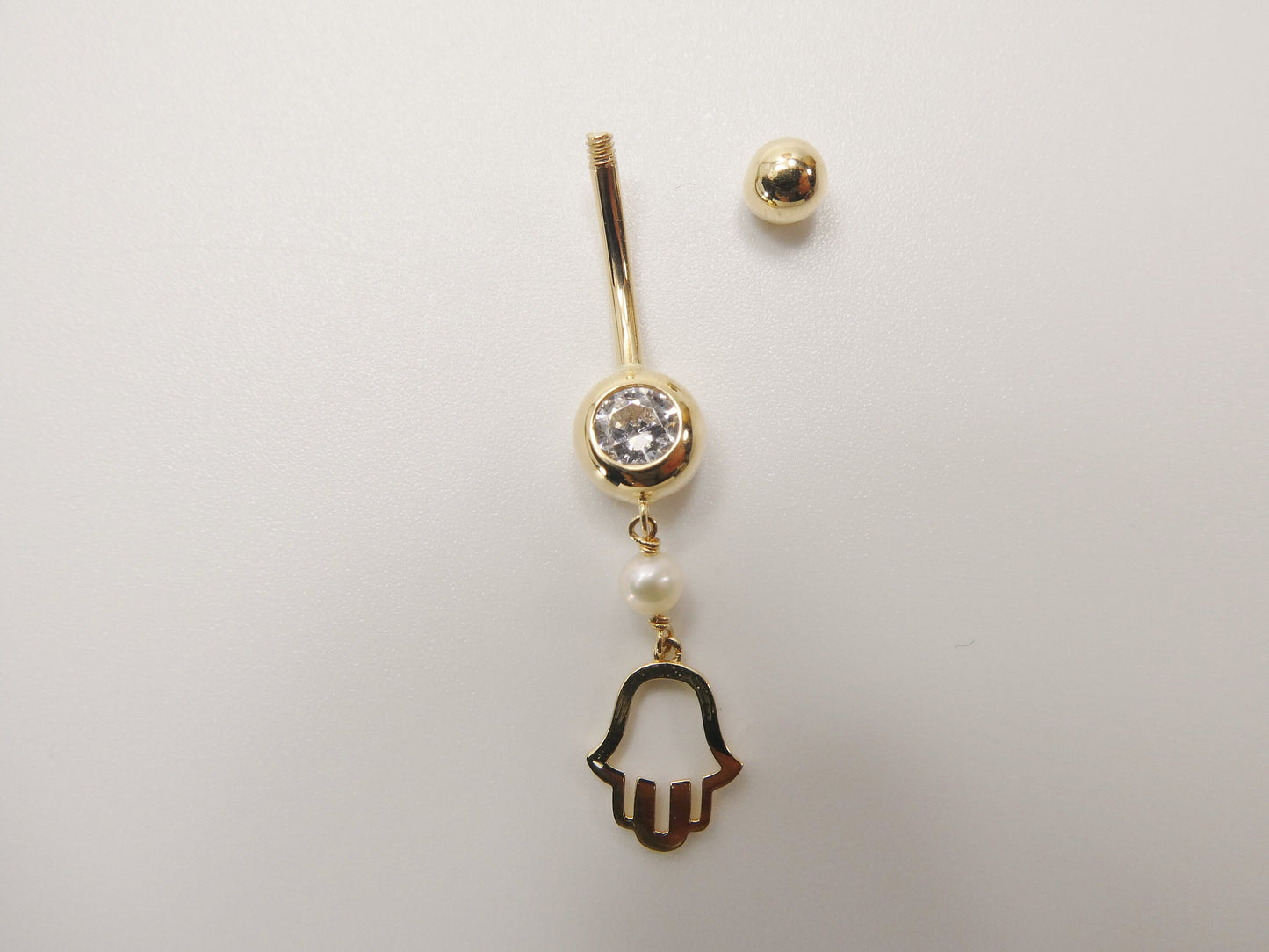 14k real solid yellow gold mother of pearl turtle belly button ring piercing