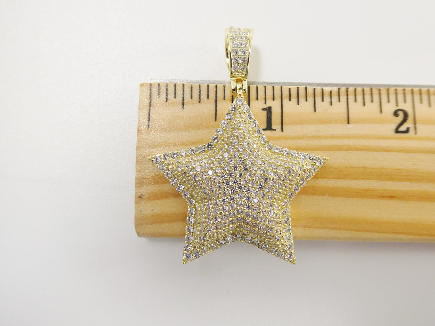 real 925 sterling silver 2mm moon cut chain and star charm pendent