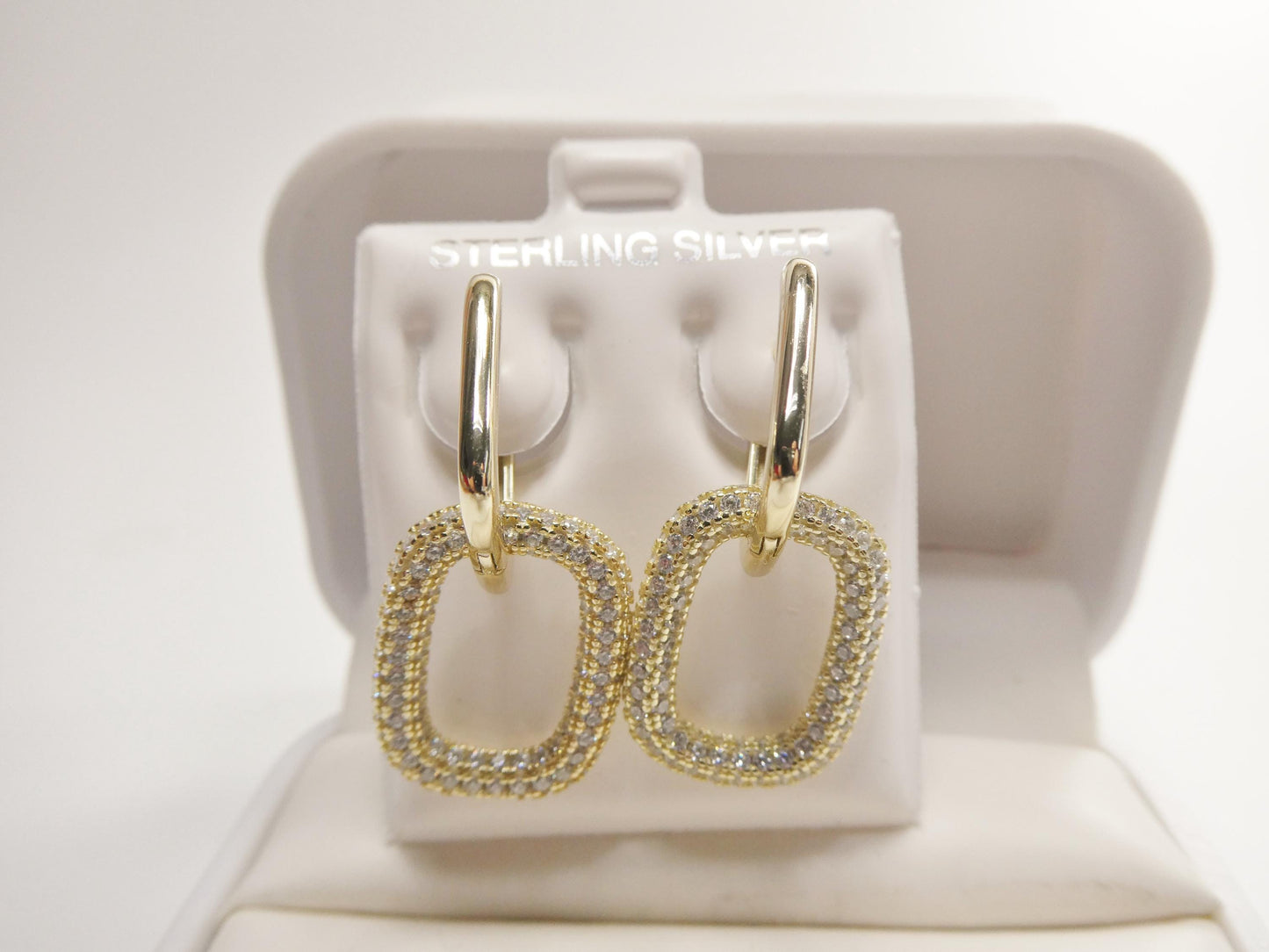 real 925 sterling silver u-shape paperclip earrings