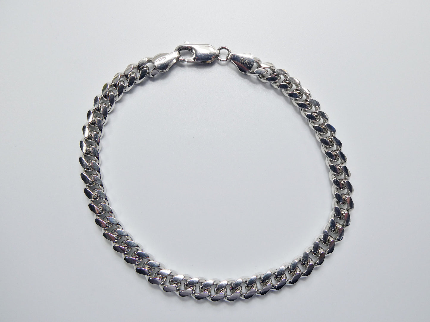 real 925 sterling silver 6mm solid link bracelet