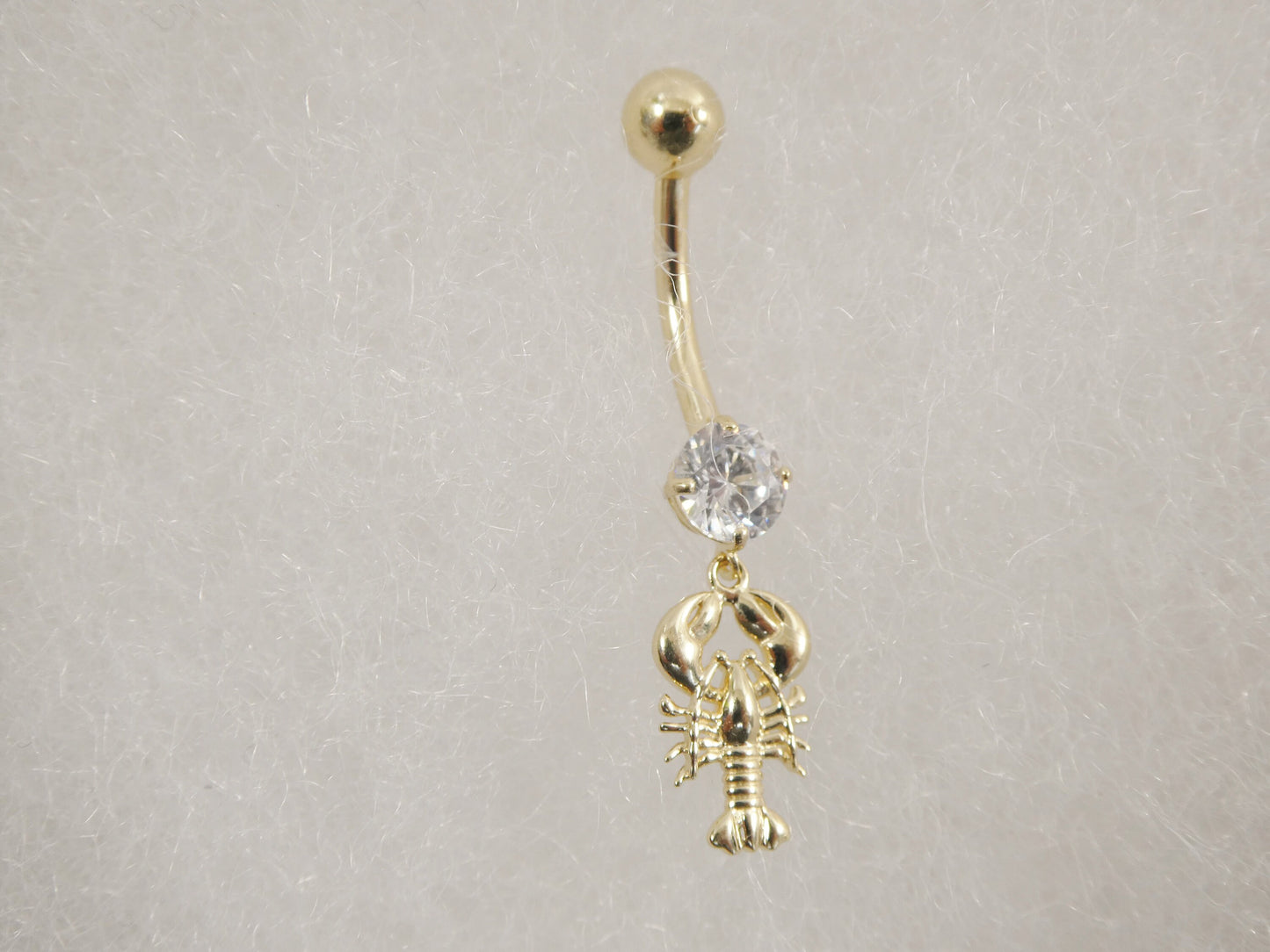 14k real solid yellow gold scorpion dangling belly button ring piercing