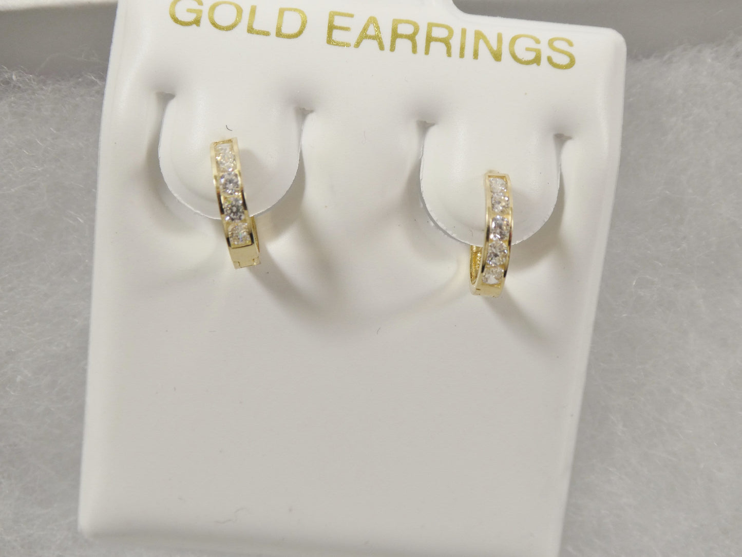 real 10k solid yellow gold small 9mm prong setting huggie hoop earrings