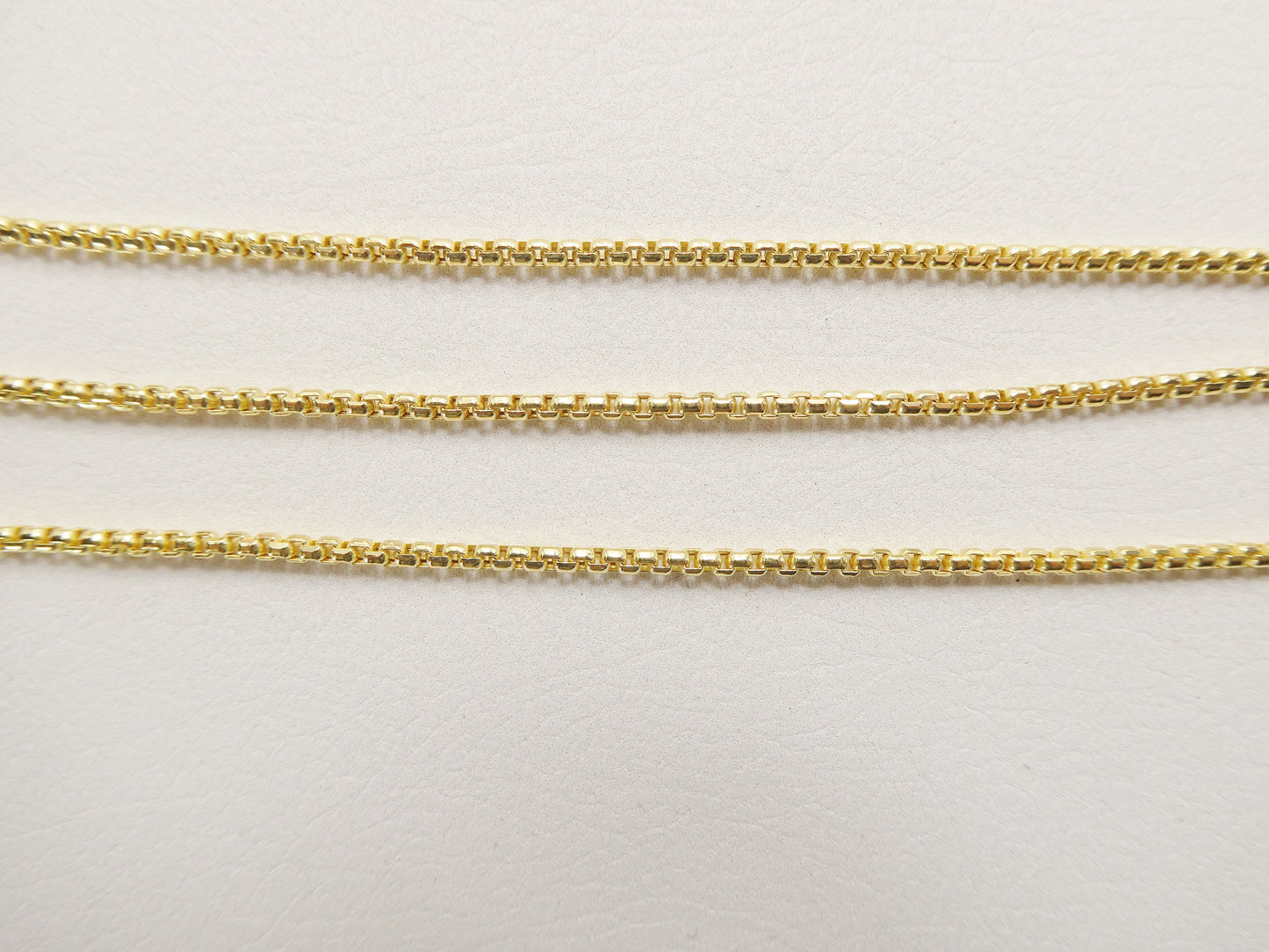 10k real solid yellow gold tiny small 2MM round box chain necklace