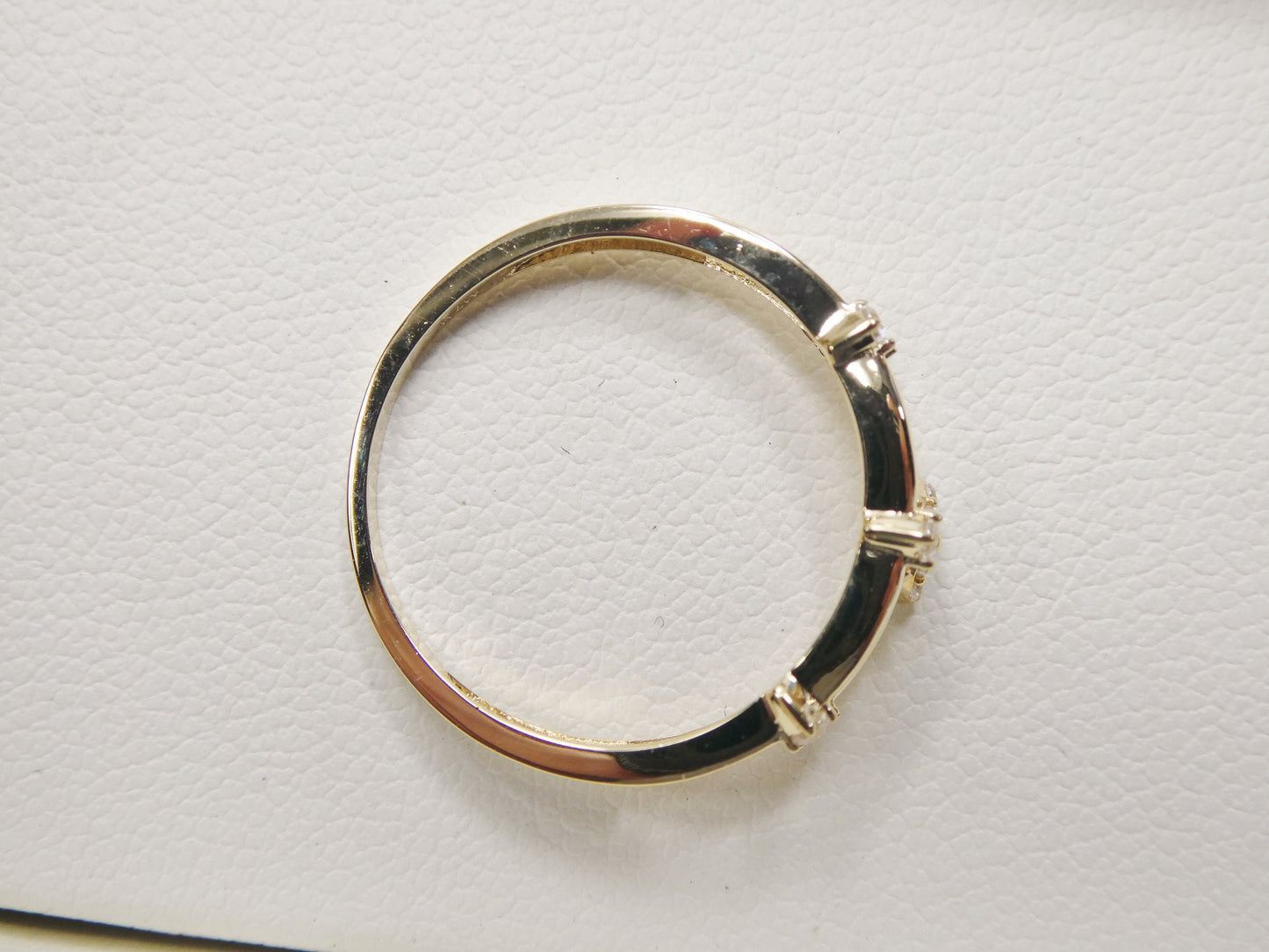 real 10k solid yellow gold women's classic micro pave setting ring