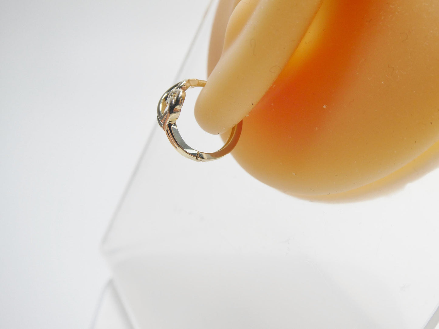 real 10k solid yellow gold designer double heart hoop huggie earrings