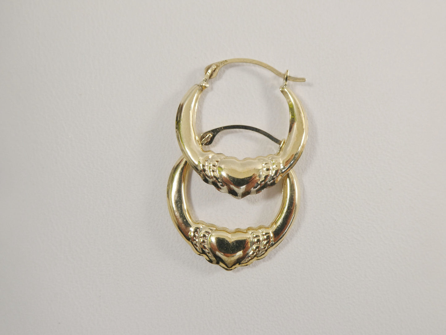 10k real solid yellow gold small heart earrings