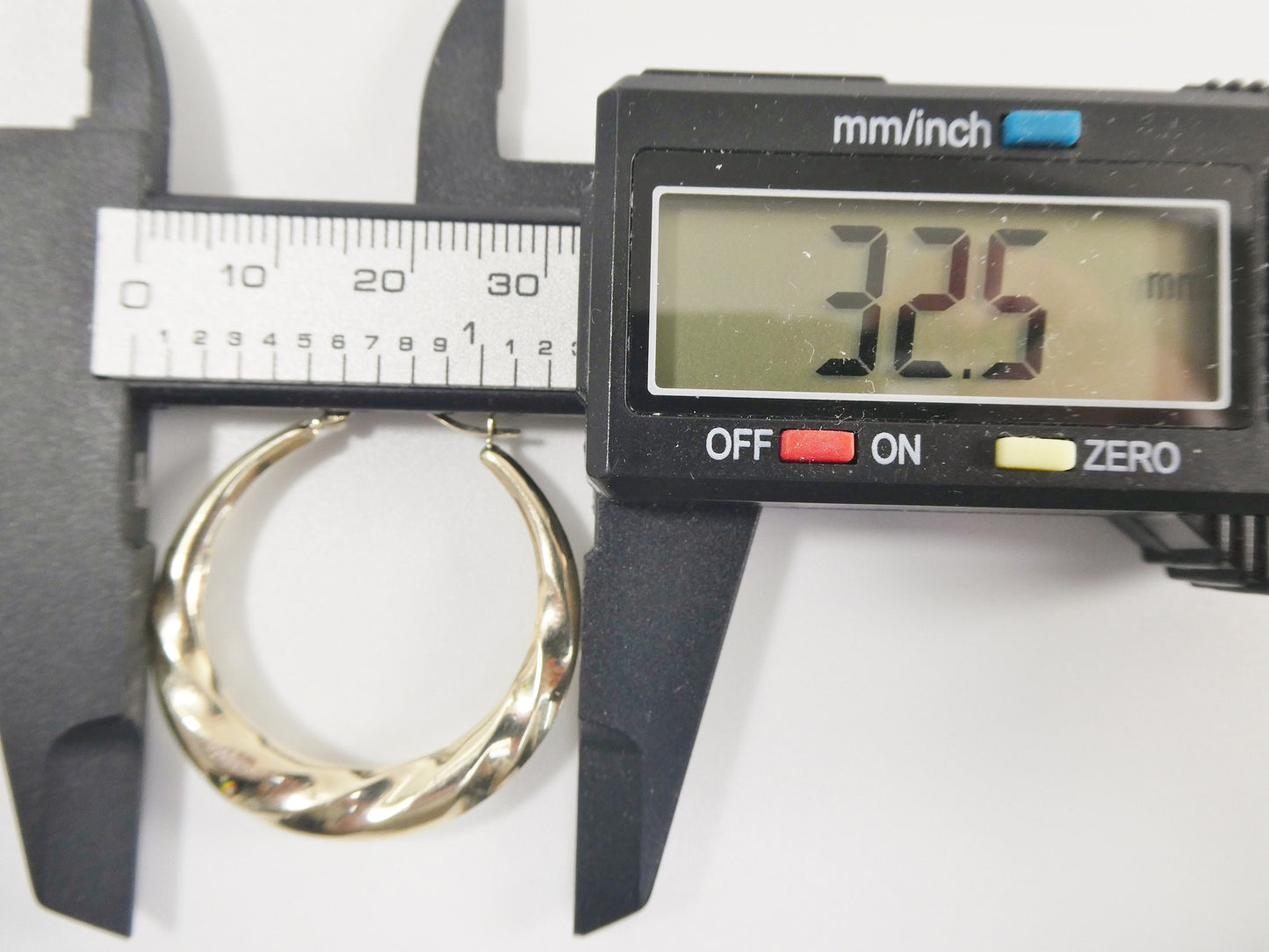 10k real solid yellow gold 32MM classic design hoop earrings