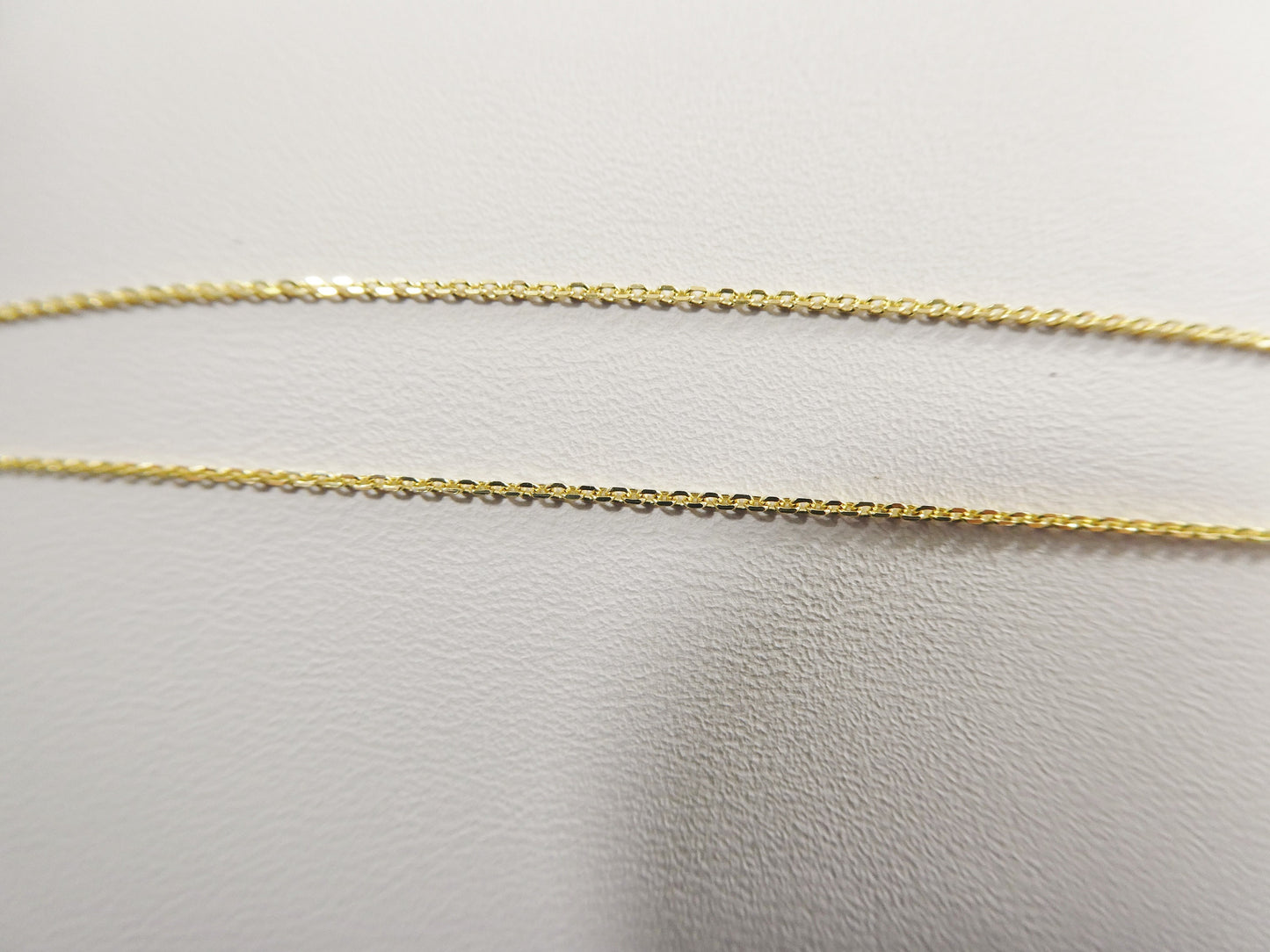 14k real solid yellow gold tiny small cable chain necklace