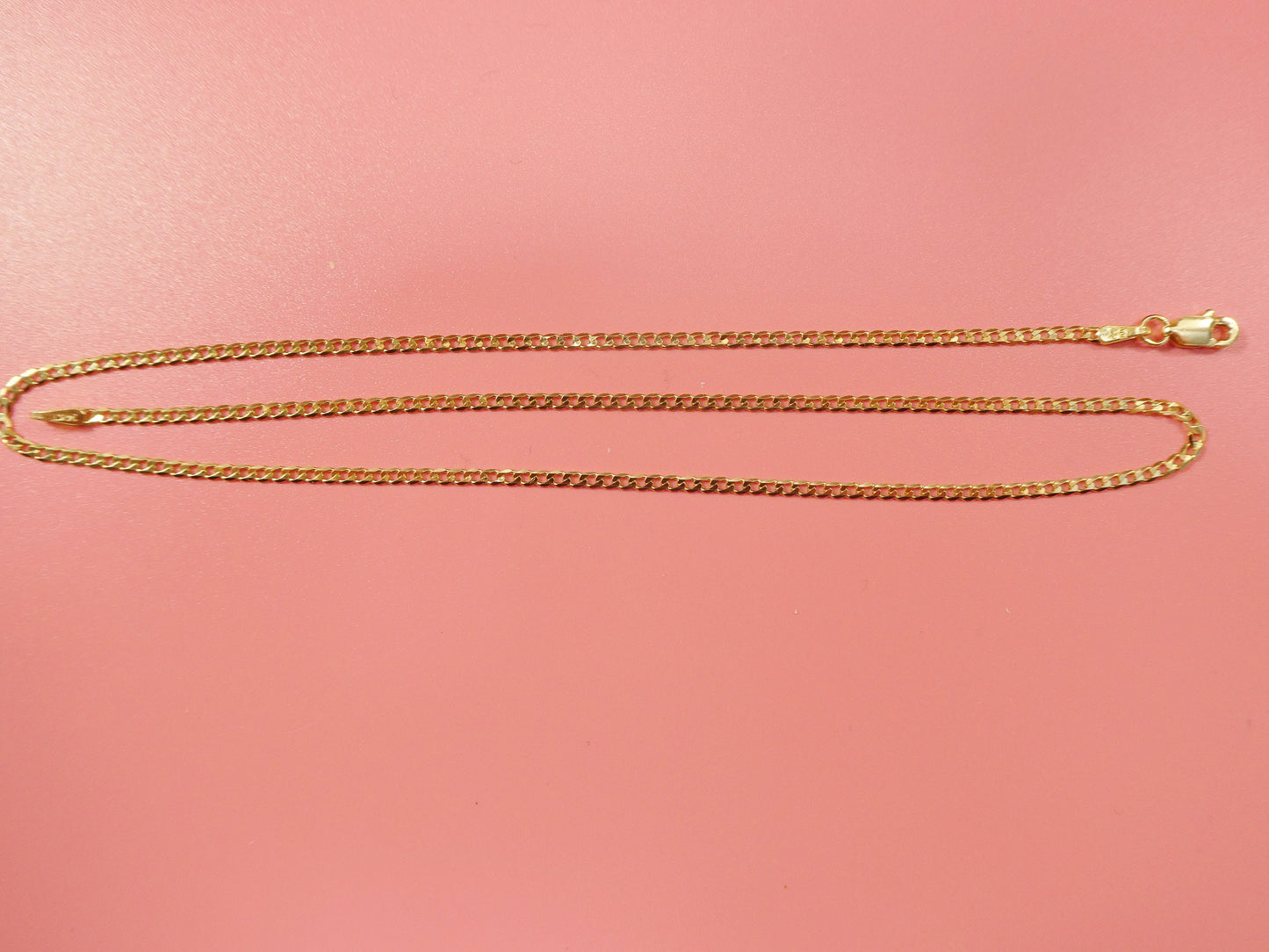 real 14k solid yellow gold 2mm flat curve baby chain