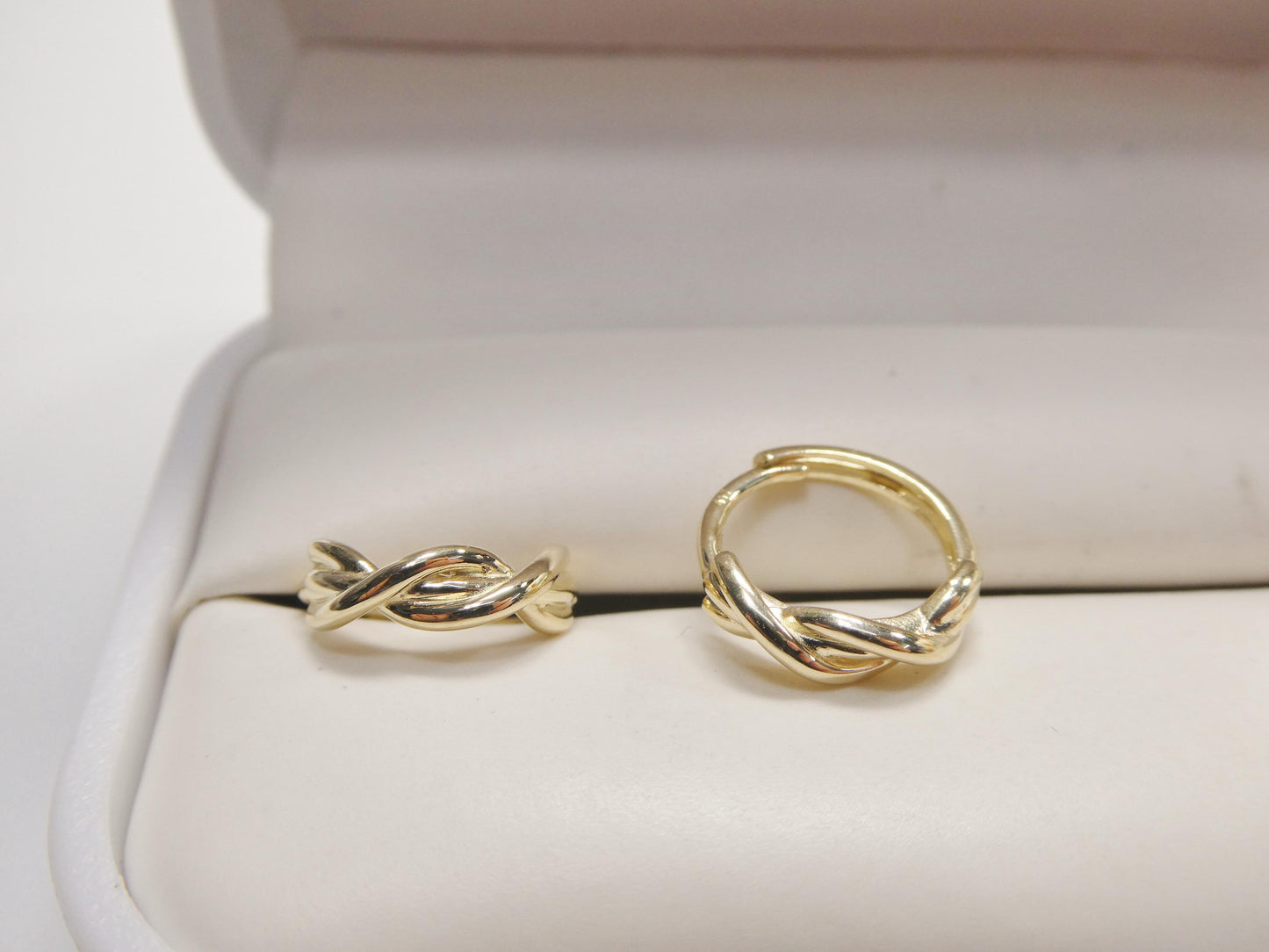 real 10k solid yellow gold design huggie earrings