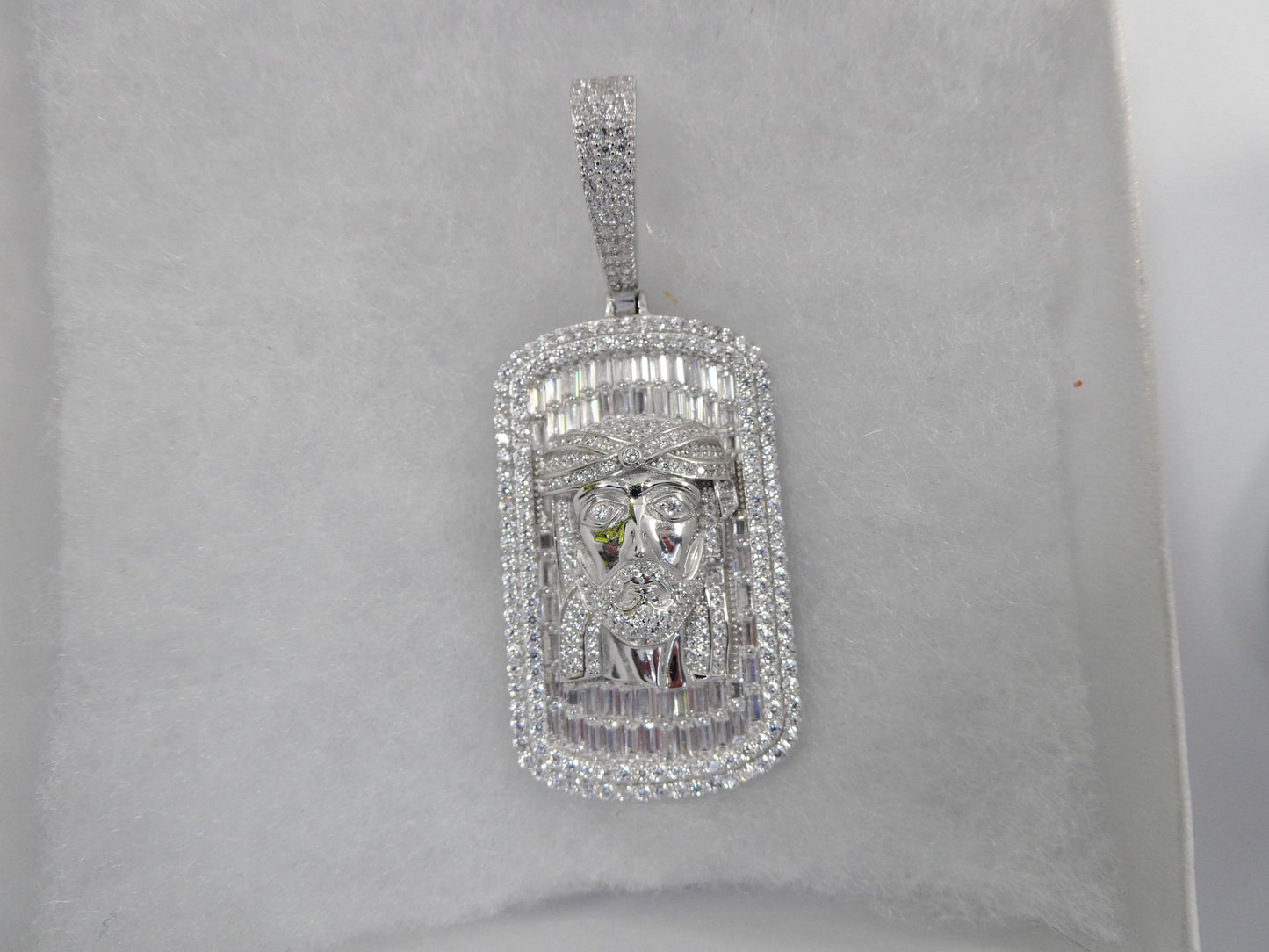 real 925 sterling silver large Jesus head medallion pendent