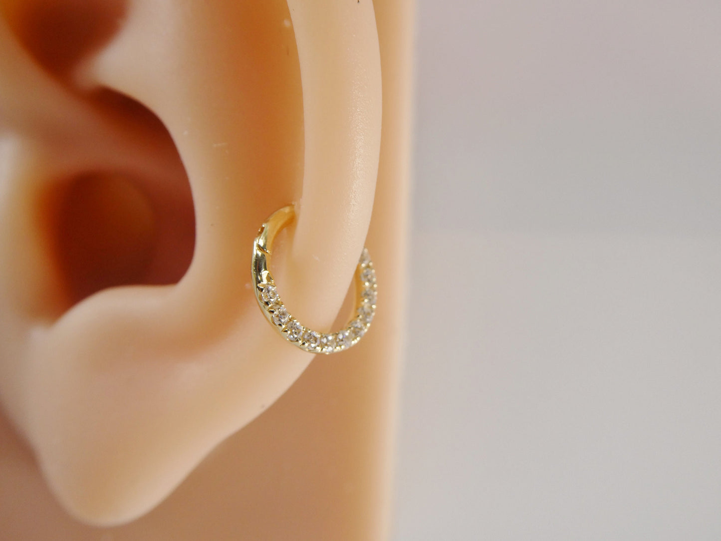 14k real solid yellow gold cartilage daith septum body ring piercing