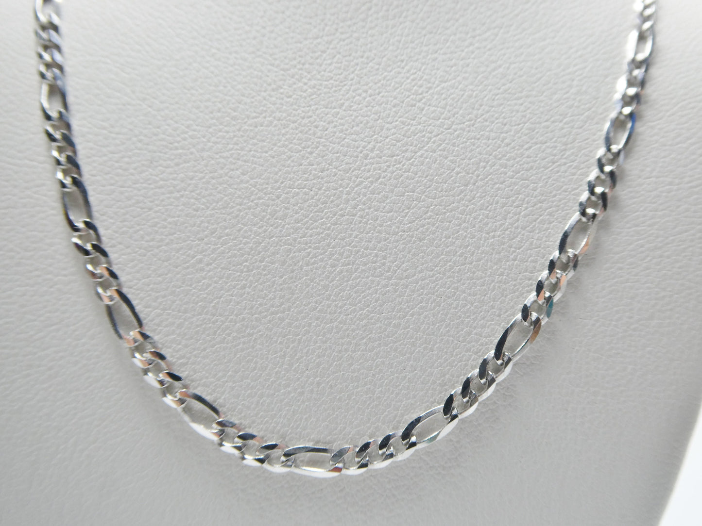 real 925 sterling silver 2.8mm Italian figaro solid chain lobster lock clasp