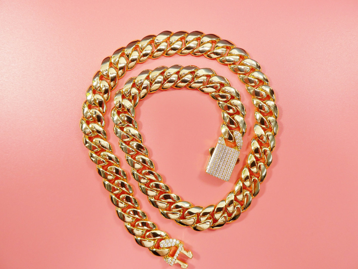 18k gold filled Monaco necklace choker necklace 12MM 16" 18" 20" length