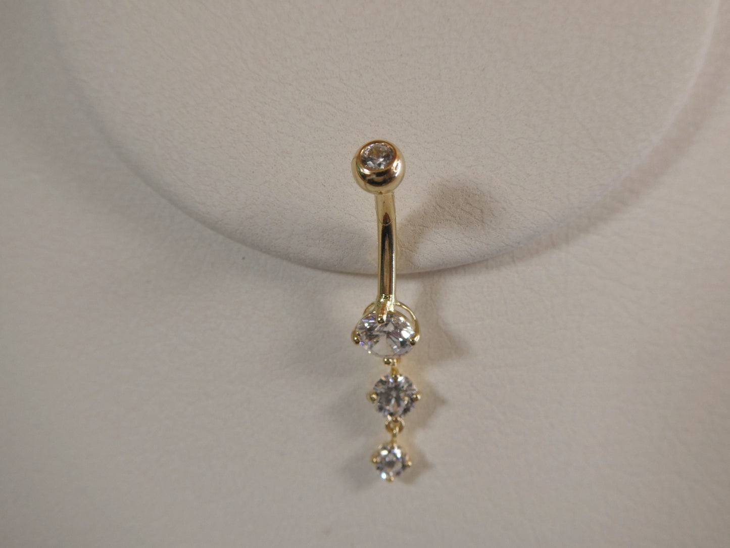 14k real solid yellow gold flower belly button ring piercing