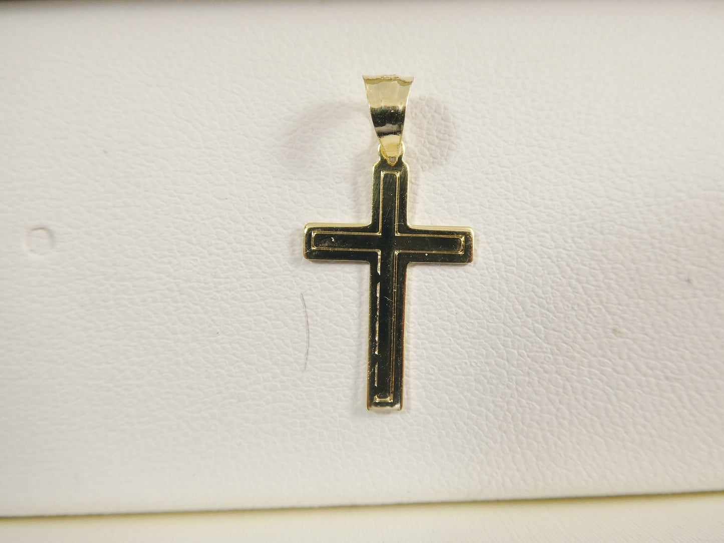 14k real solid yellow gold small cross crucifix pendent
