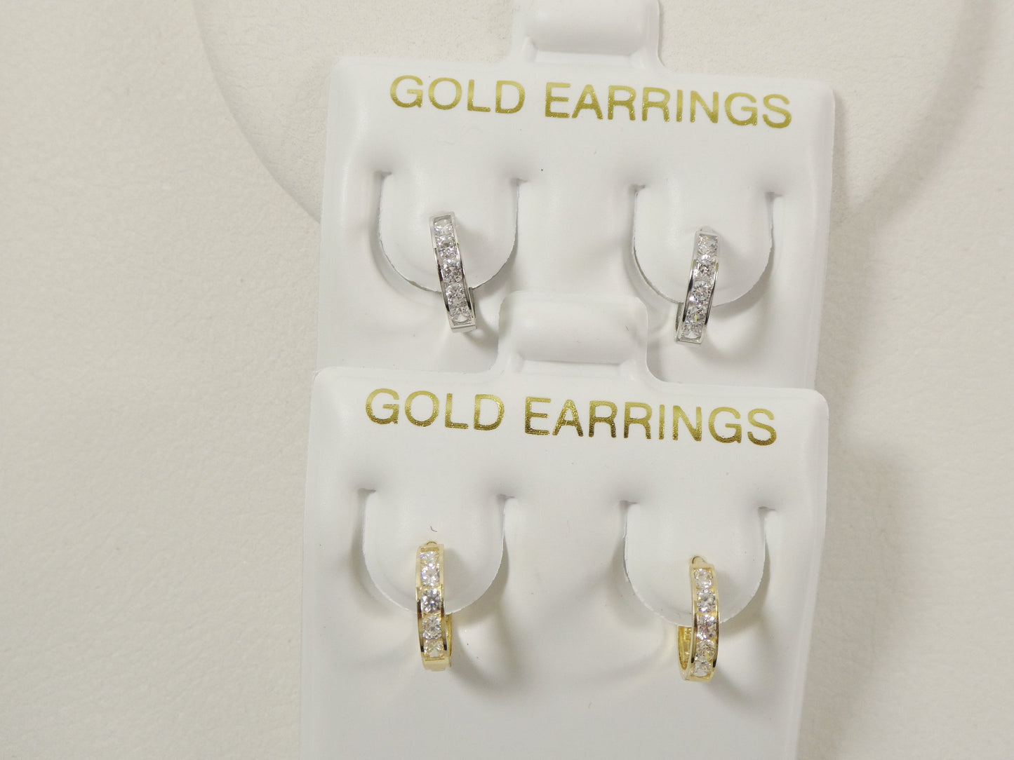 real 10k solid yellow gold small 9mm prong setting huggie hoop earrings