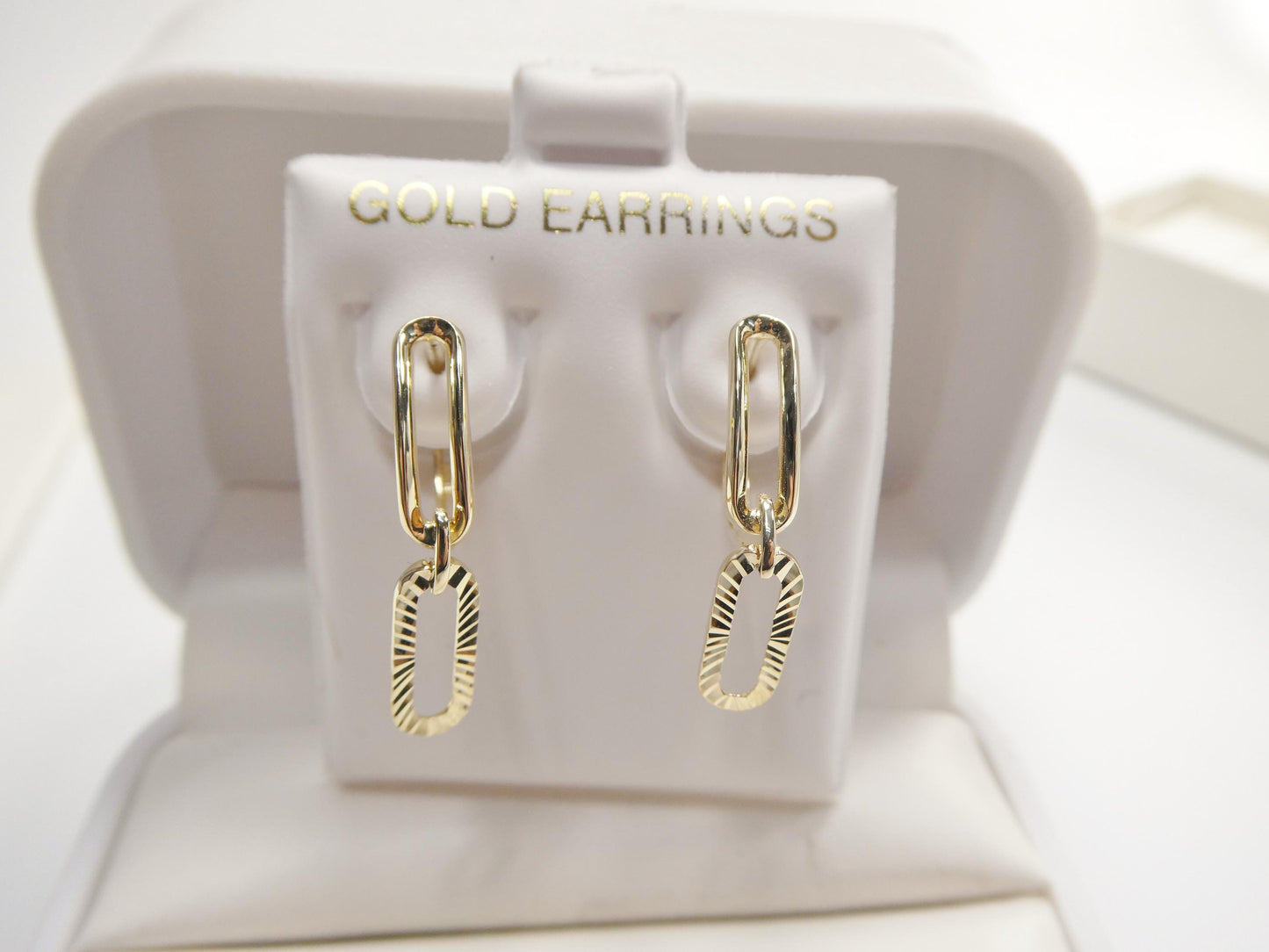 real 10k solid yellow gold designer hoop huggie earrings