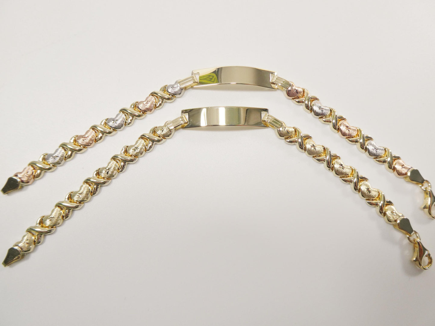 10k real solid yellow gold 6 inch heart baby ID bracelet