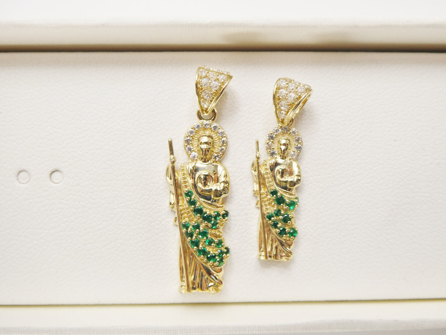 14k real solid yellow gold saint jude charm pendent