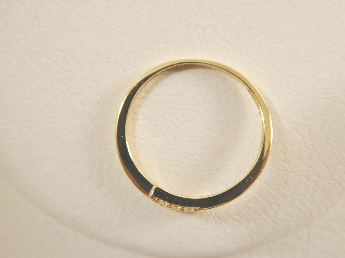 real 14k solid yellow gold women's classic micro pave setting pinky ring
