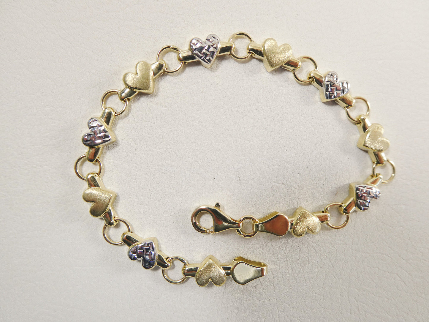 14k real solid yellow gold heart 6 inch baby bracelet