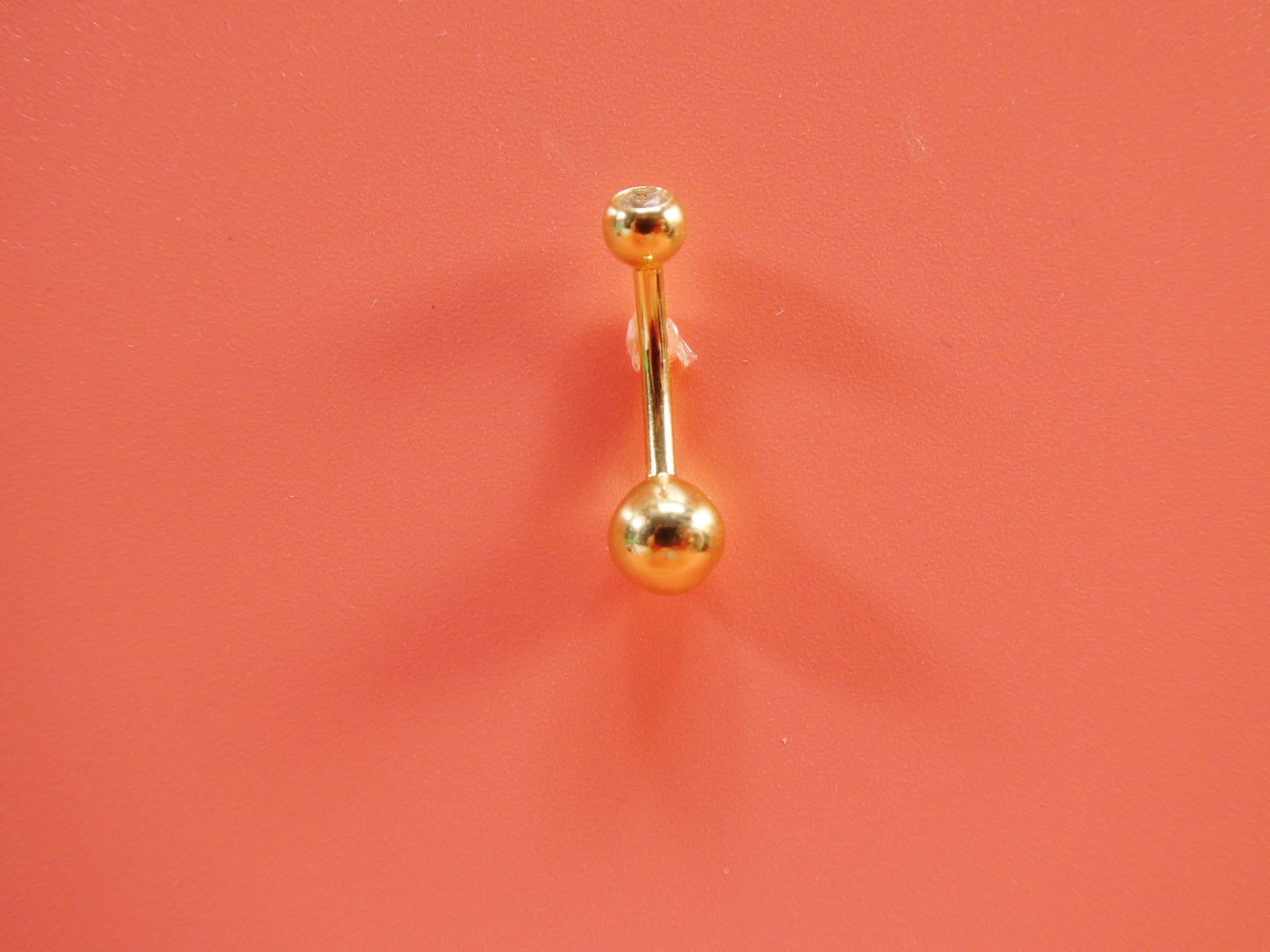 14k real solid yellow gold high polish ball belly button ring piercing