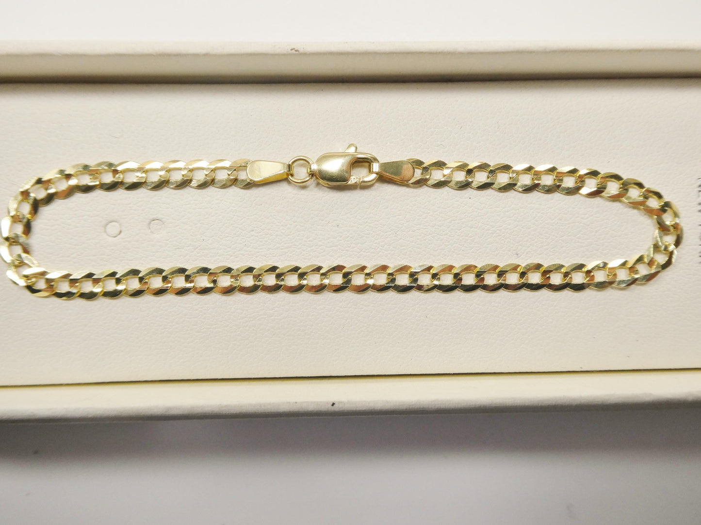 14k solid real curb 7 inch bracelet