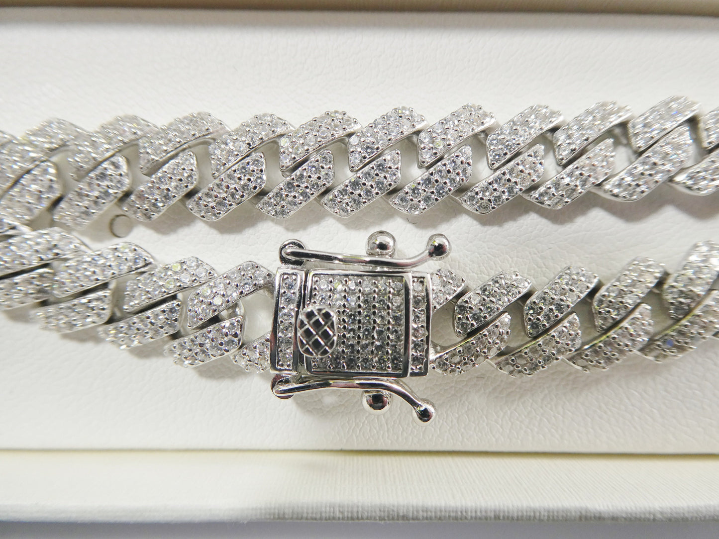 real 925 sterling silver Monaco full micro fave setting bracelet