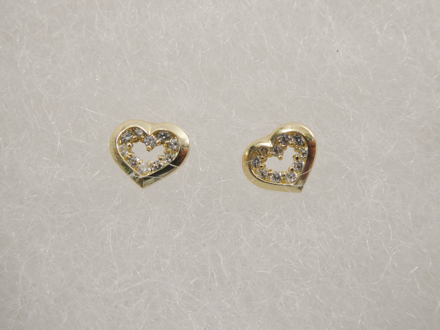 real 10k solid yellow gold small heart push post stud earrings