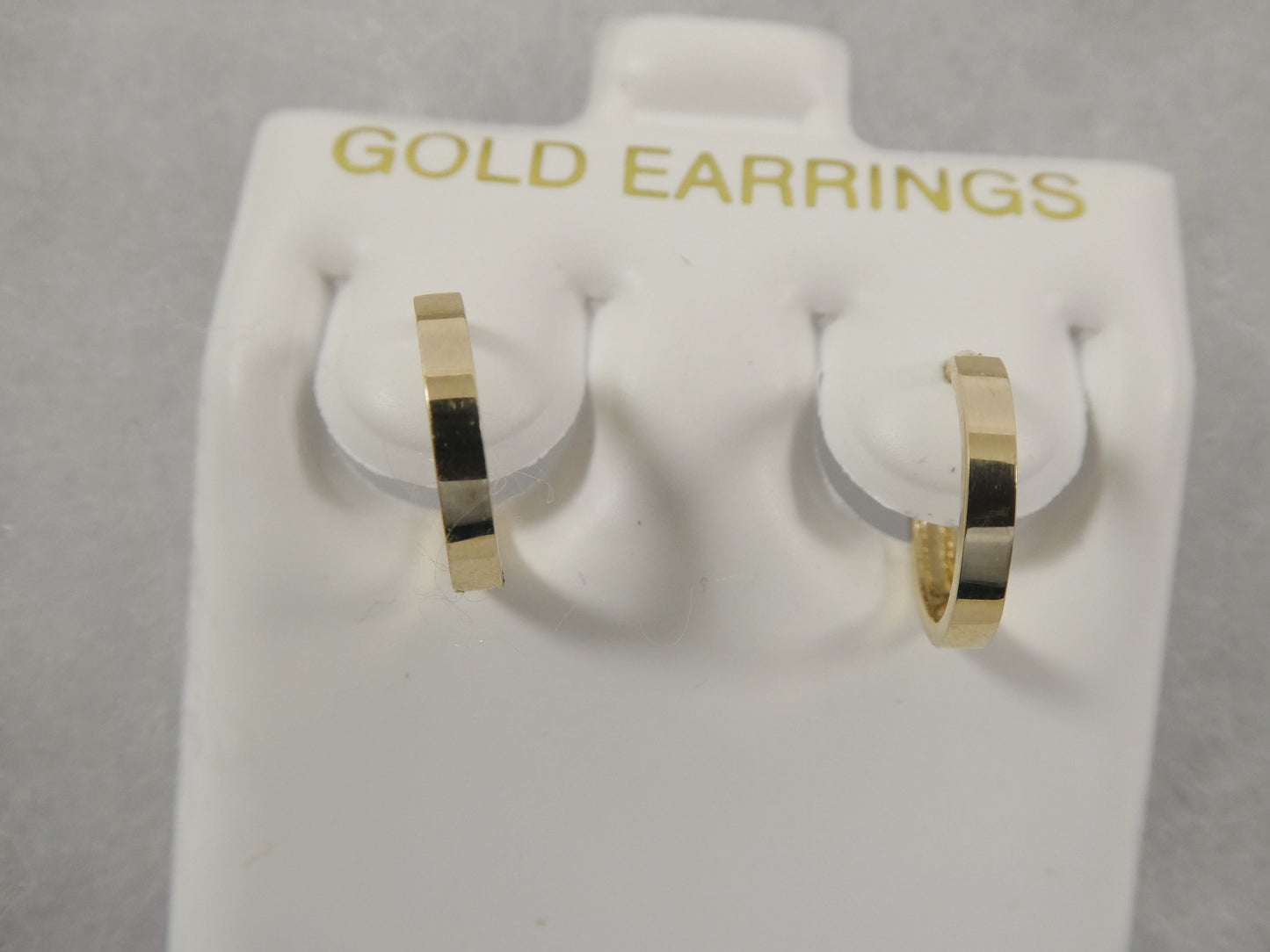 real 10k solid yellow gold 11mm high polish plain hoop huggie earring