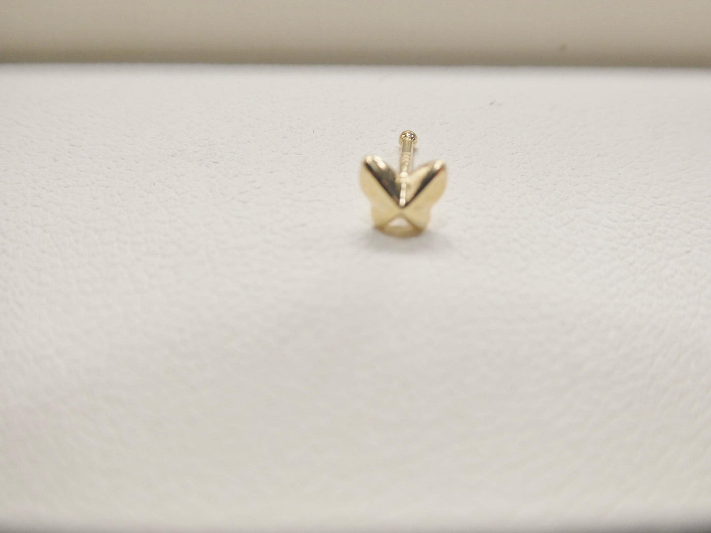 14k real solid yellow gold tiny butterfly stud nose ring