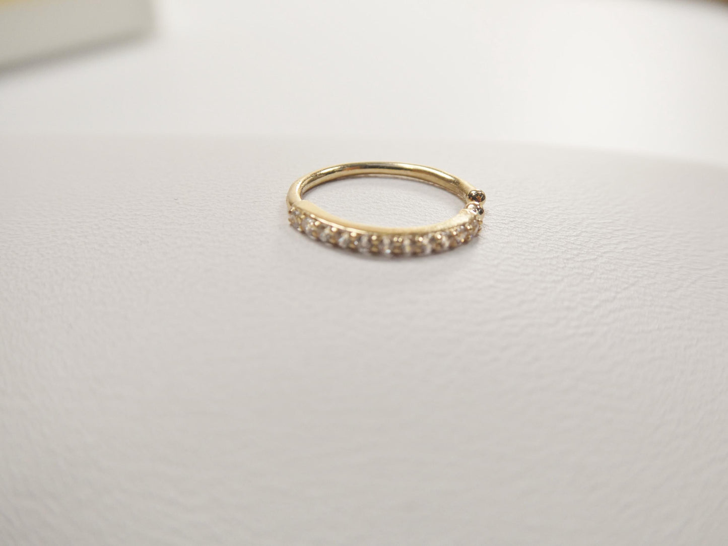 14k real solid yellow gold cz hoop earring cartilage daith ring piercing