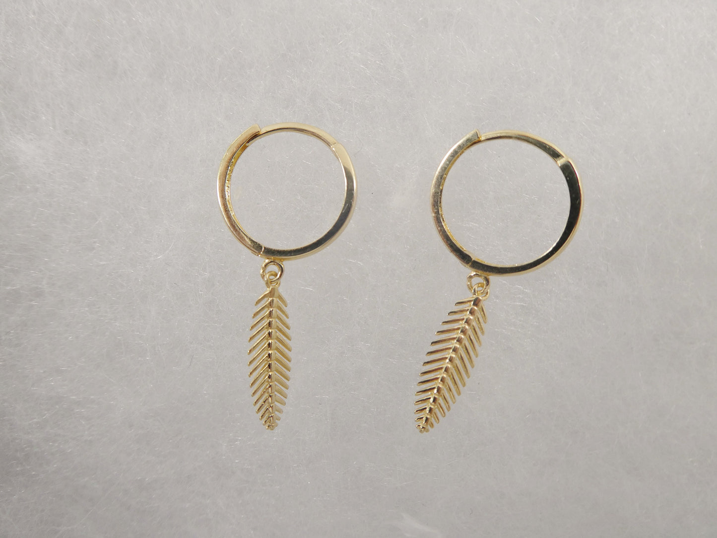 10k real yellow gold wheat dangle plain huggie earring