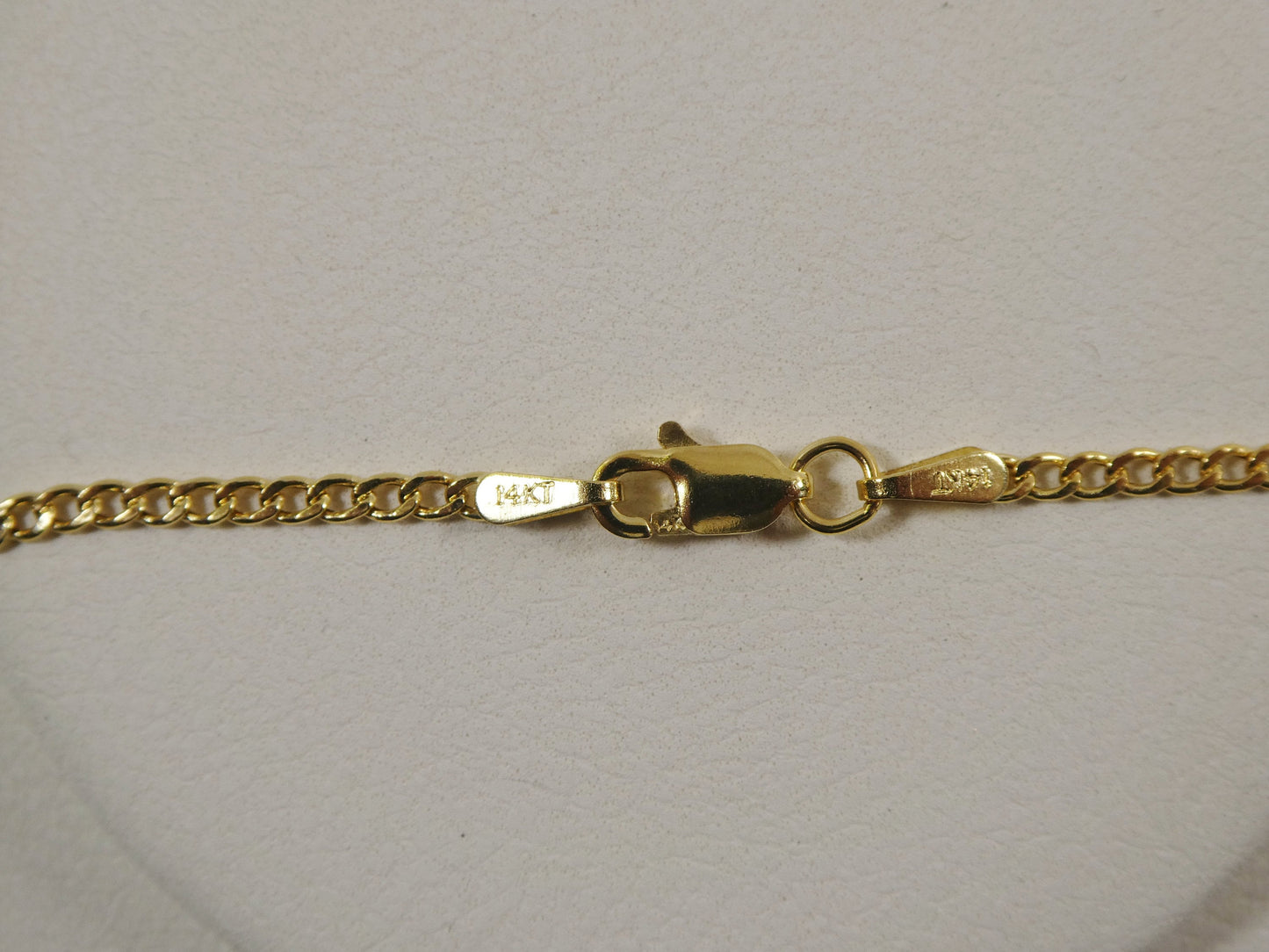 real 14k solid yellow gold 16 inch curb chain and evil eye pendent charm