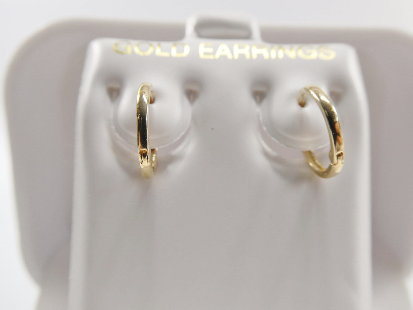 real 10k solid yellow gold tiny simple 9mm 11mm hoop huggie earrings