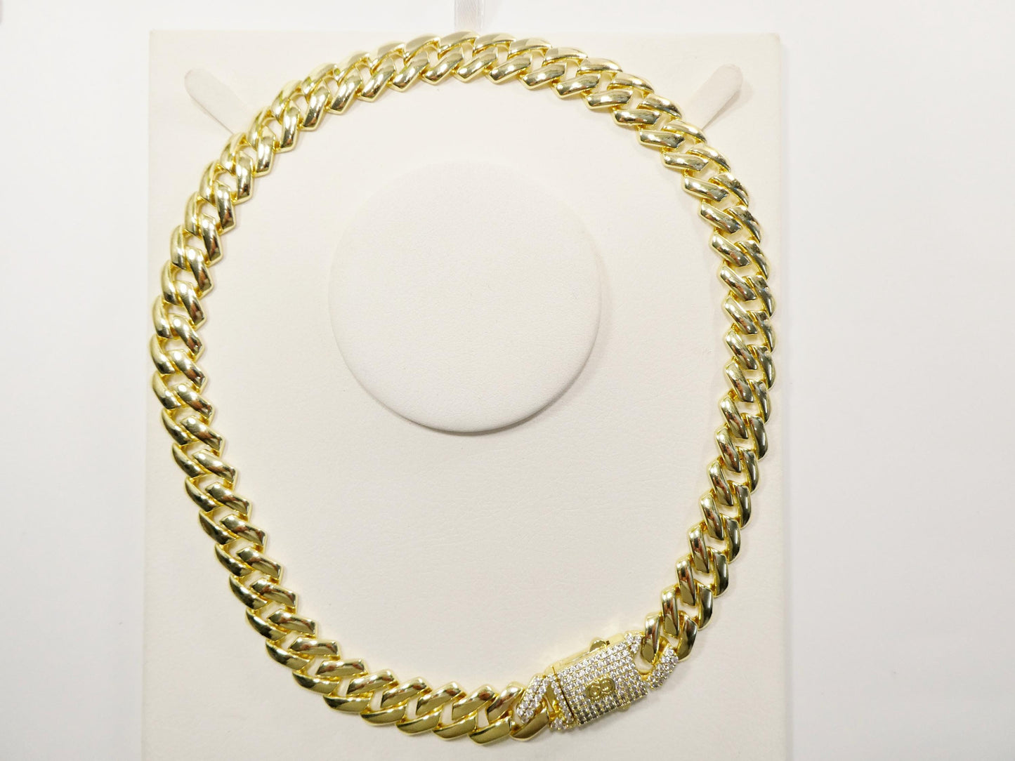 14k gold filled 14mm Monaco Cuban necklace set