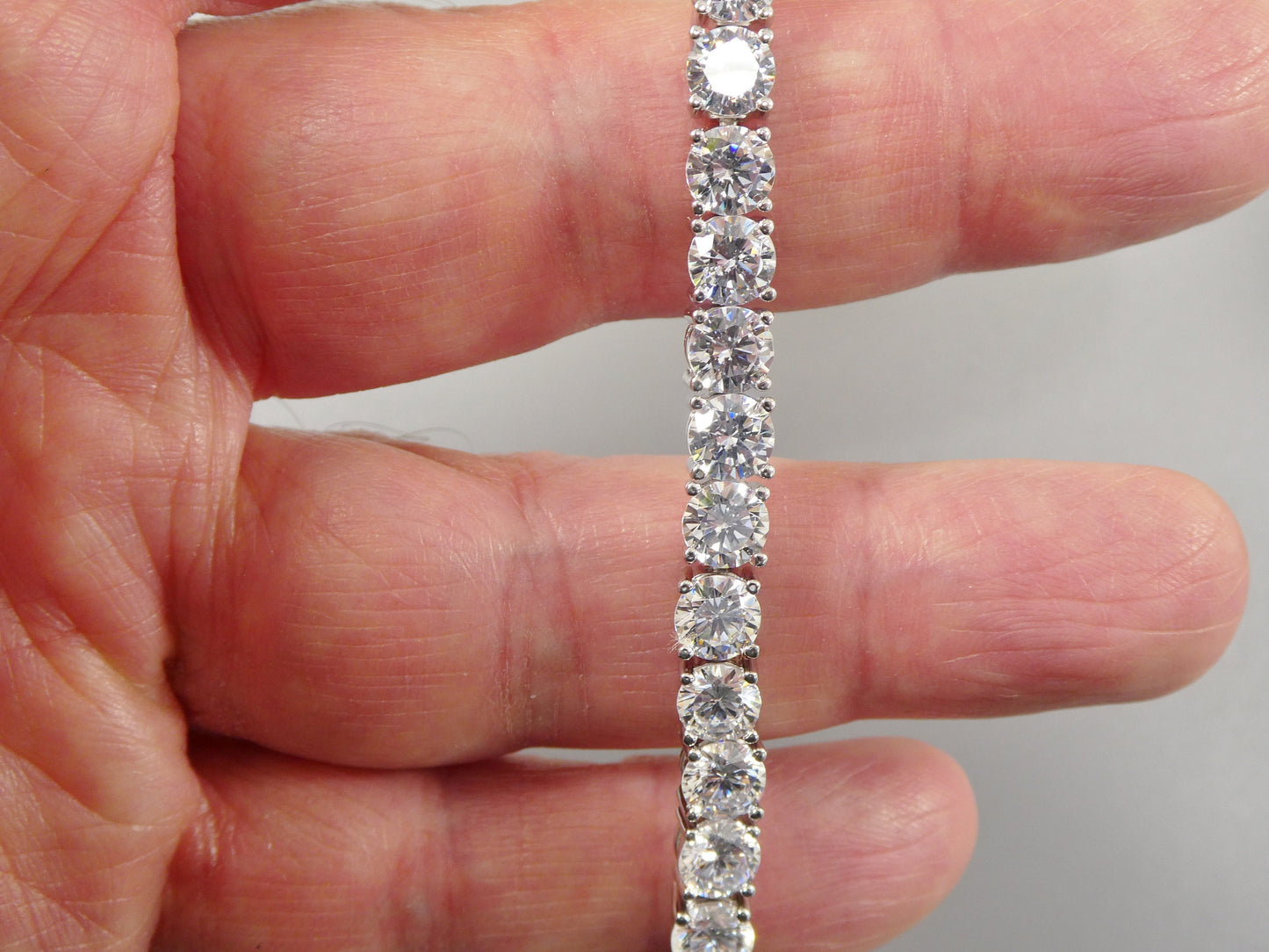 real 925 sterling silver tennis bracelet 3mm / 4mm / 5mm white gold finish