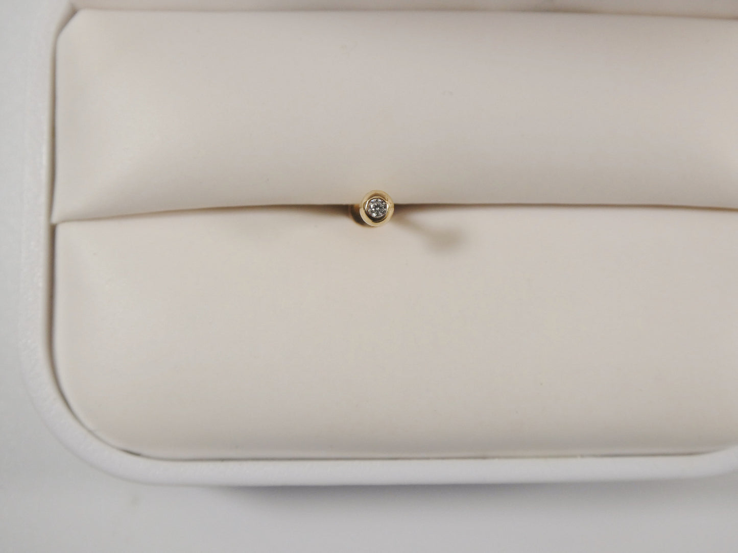 14K real solid yellow gold lip chin stud piercing