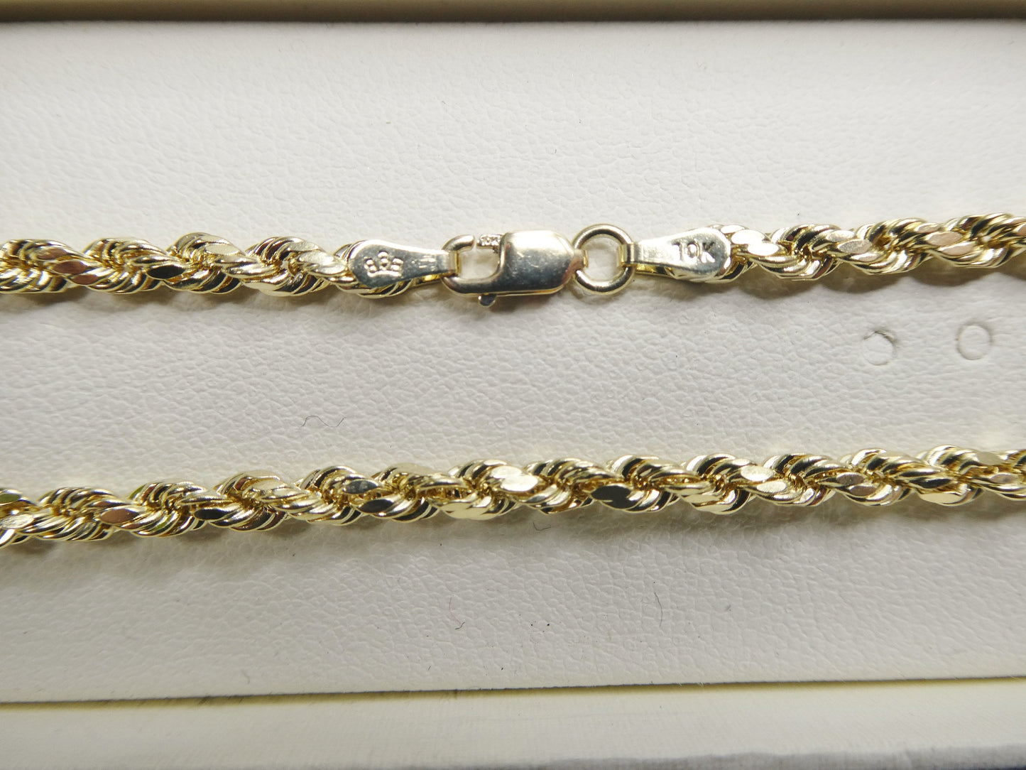 real 10k solid yellow gold rope chain