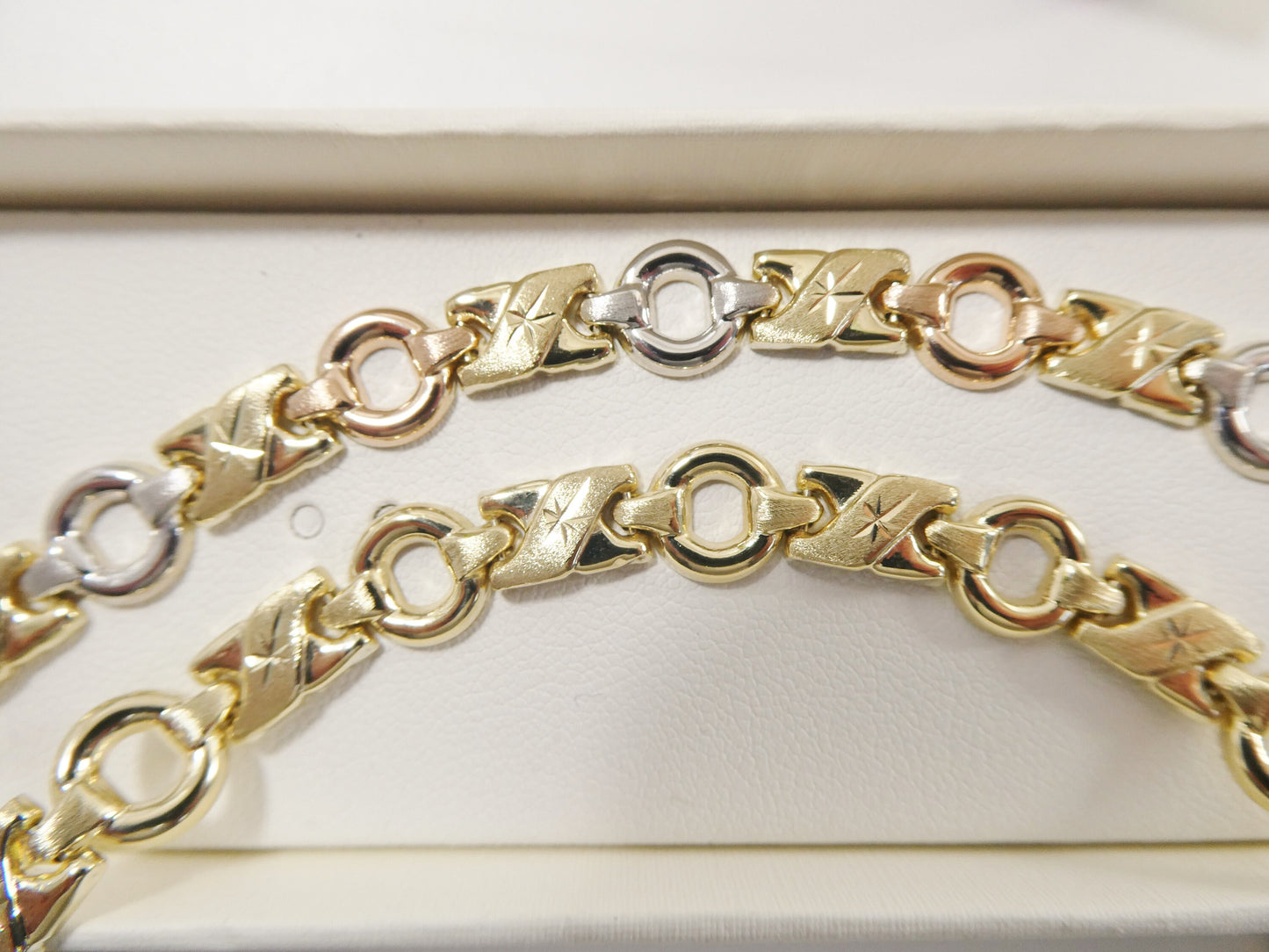 14k real solid yellow gold xo xo 7 inch bracelet