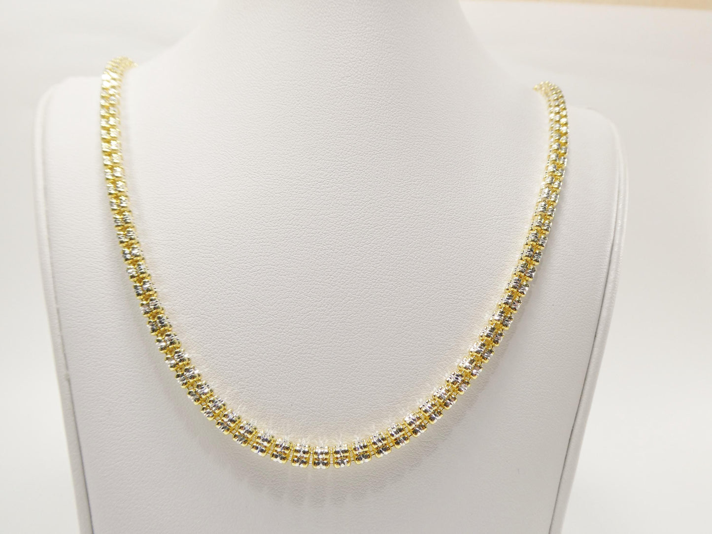 real 925 sterling silver 4mm diamond cut ice link chain necklace