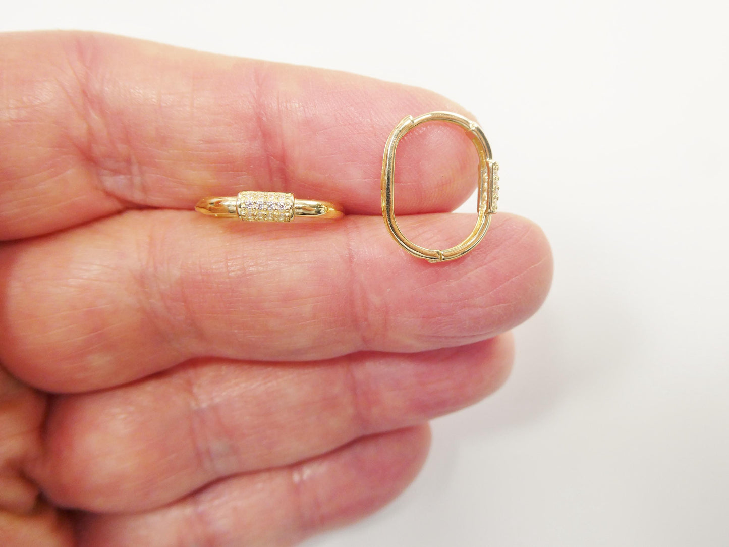 real 10k solid yellow gold buckle hoop huggie earrings
