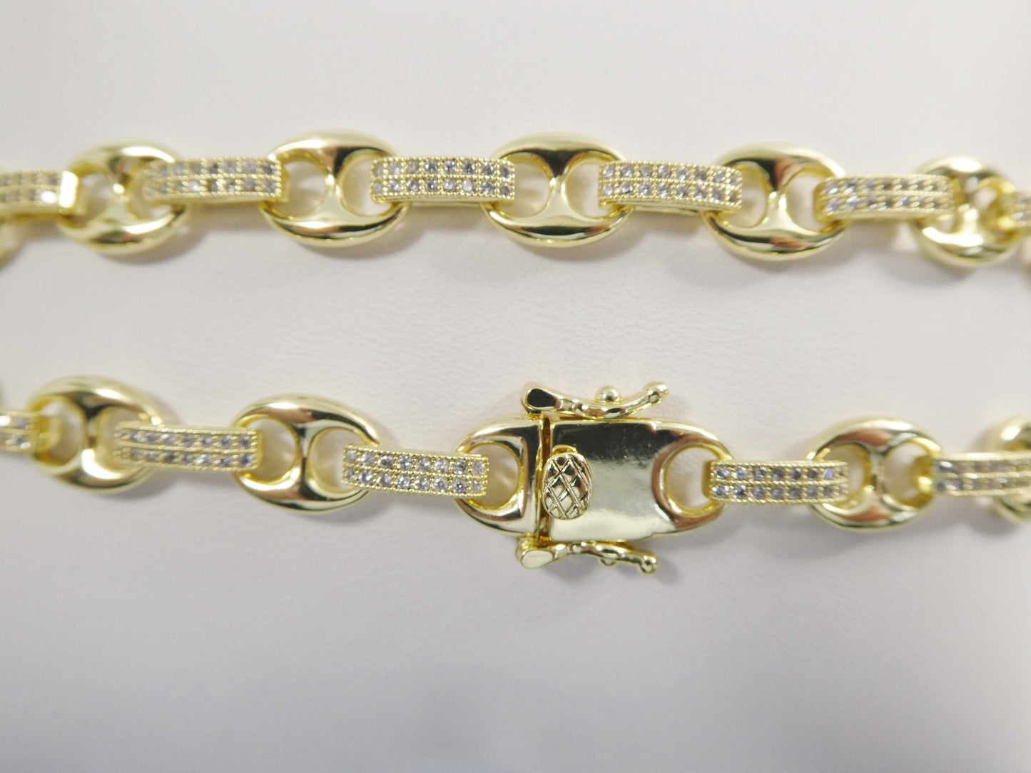 14k gold filled yellow gold puffed mariner LINK necklace